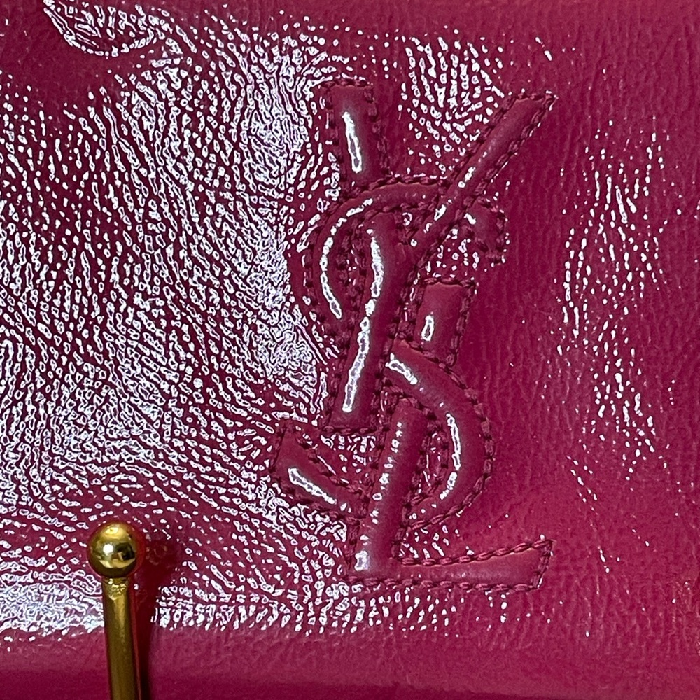 Euc!! Ysl Zip Around Wallet In Raspberry Patent L… - image 2